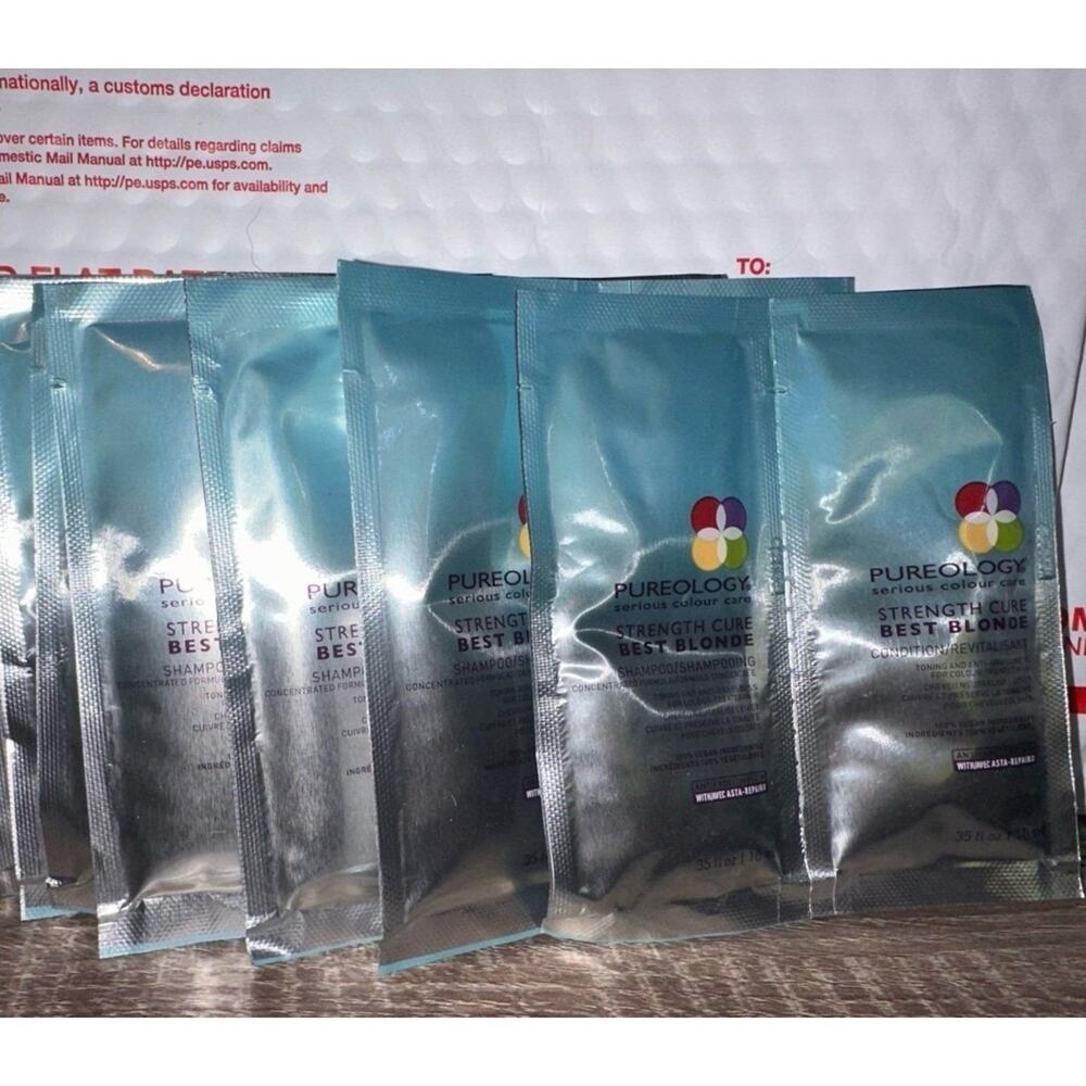 Pureology strength cure blonde Shampoo and‎ conditioner travel sample